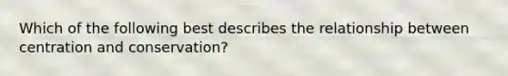 Which of the following best describes the relationship between centration and conservation?