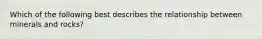 Which of the following best describes the relationship between minerals and rocks?