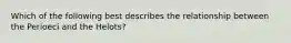 Which of the following best describes the relationship between the Perioeci and the Helots?