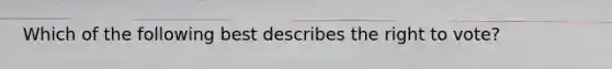 Which of the following best describes the right to vote?
