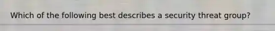 Which of the following best describes a security threat group?