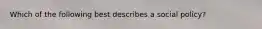 Which of the following best describes a social policy?