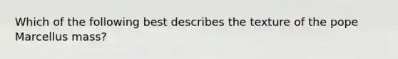 Which of the following best describes the texture of the pope Marcellus mass?