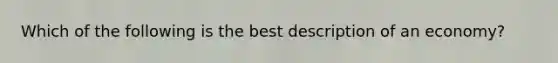 Which of the following is the best description of an economy?