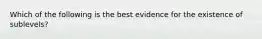 Which of the following is the best evidence for the existence of sublevels?