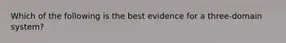 Which of the following is the best evidence for a three-domain system?