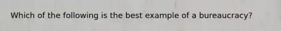 Which of the following is the best example of a bureaucracy?