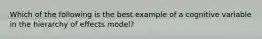 Which of the following is the best example of a cognitive variable in the hierarchy of effects model?