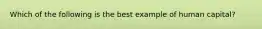 Which of the following is the best example of human capital?