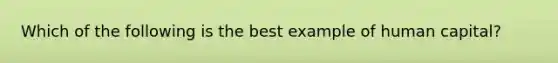 Which of the following is the best example of human capital?