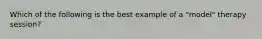 Which of the following is the best example of a "model" therapy session?