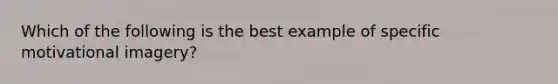 Which of the following is the best example of specific motivational imagery?