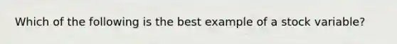 Which of the following is the best example of a stock variable?