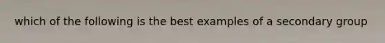 which of the following is the best examples of a secondary group