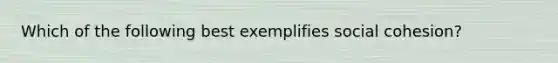 Which of the following best exemplifies social cohesion?