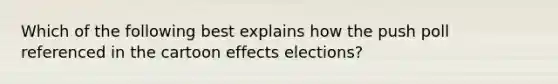 Which of the following best explains how the push poll referenced in the cartoon effects elections?