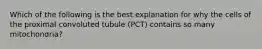 Which of the following is the best explanation for why the cells of the proximal convoluted tubule (PCT) contains so many mitochondria?