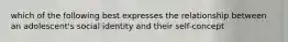 which of the following best expresses the relationship between an adolescent's social identity and their self-concept