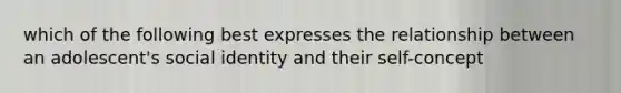 which of the following best expresses the relationship between an adolescent's social identity and their self-concept