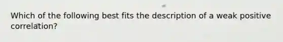 Which of the following best fits the description of a weak positive correlation?