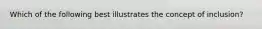 Which of the following best illustrates the concept of inclusion?