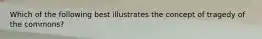 Which of the following best illustrates the concept of tragedy of the commons?