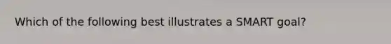 Which of the following best illustrates a SMART goal?
