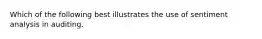 Which of the following best illustrates the use of sentiment analysis in auditing.