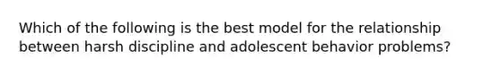 Which of the following is the best model for the relationship between harsh discipline and adolescent behavior problems?