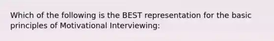 Which of the following is the BEST representation for the basic principles of Motivational Interviewing: