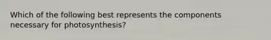 Which of the following best represents the components necessary for photosynthesis?