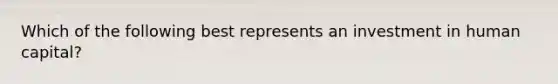 Which of the following best represents an investment in human capital?