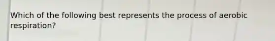 Which of the following best represents the process of aerobic respiration?​