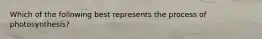 Which of the following best represents the process of photosynthesis?​