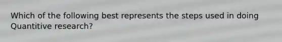 Which of the following best represents the steps used in doing Quantitive research?