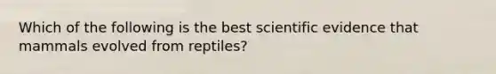 Which of the following is the best scientific evidence that mammals evolved from reptiles?