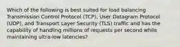 Which of the following is best suited for load balancing Transmission Control Protocol (TCP), User Datagram Protocol (UDP), and Transport Layer Security (TLS) traffic and has the capability of handling millions of requests per second while maintaining ultra-low latencies?