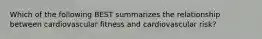 Which of the following BEST summarizes the relationship between cardiovascular fitness and cardiovascular risk?