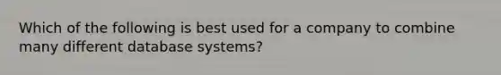 Which of the following is best used for a company to combine many different database systems?