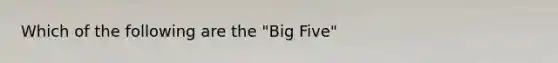 Which of the following are the "Big Five"