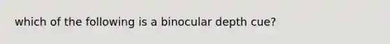 which of the following is a binocular depth cue?