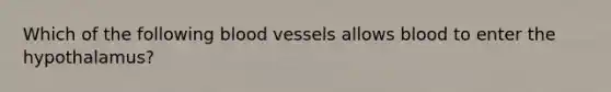 Which of the following blood vessels allows blood to enter the hypothalamus?