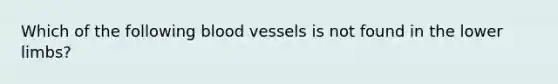 Which of the following blood vessels is not found in the lower limbs?