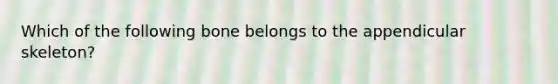 Which of the following bone belongs to the appendicular skeleton?