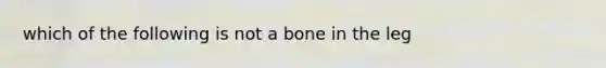 which of the following is not a bone in the leg