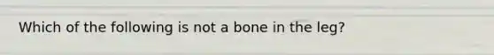 Which of the following is not a bone in the leg?