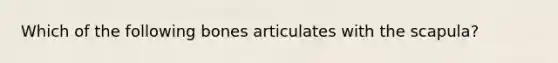 Which of the following bones articulates with the scapula?