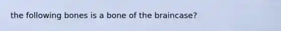 the following bones is a bone of the braincase?