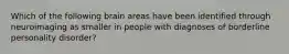 Which of the following brain areas have been identified through neuroimaging as smaller in people with diagnoses of borderline personality disorder?