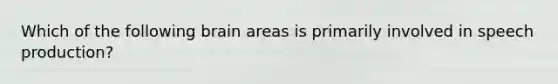 Which of the following brain areas is primarily involved in speech production?